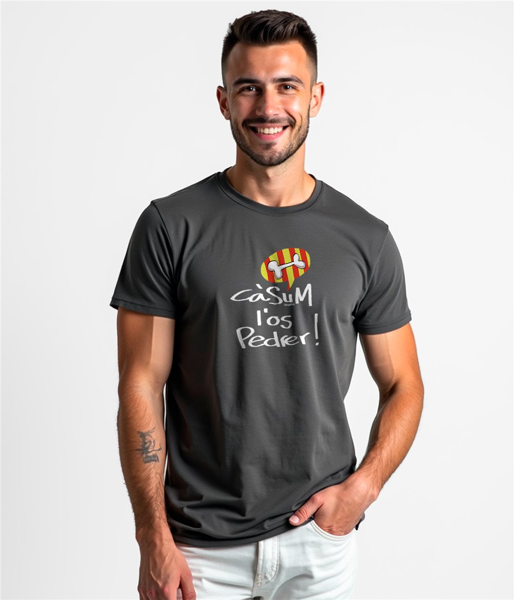 T Shirt Katalonia Casum l´Os Pedrer Krotki Rekaw Czlowiek