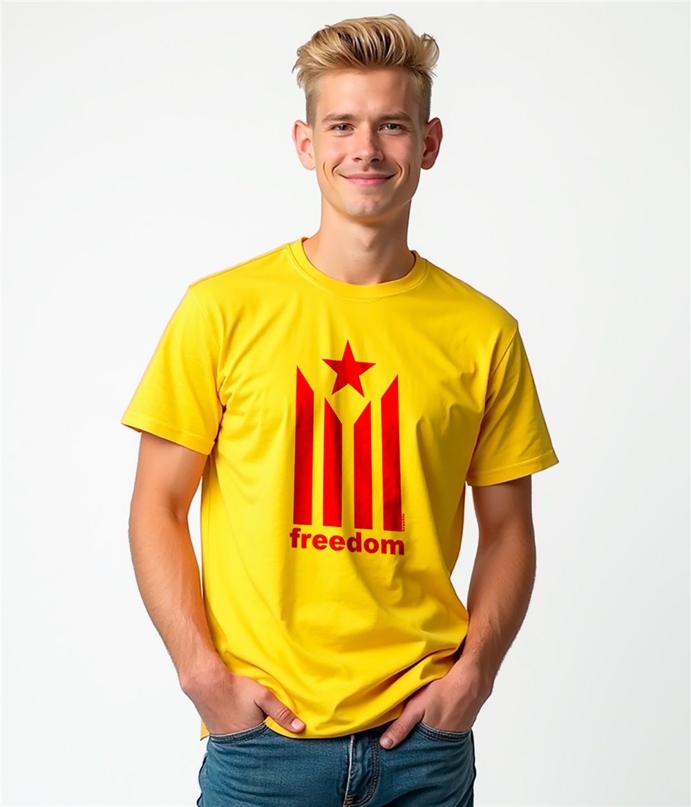 T Shirt Catalogne Estelada Freedom Manche Courte Homme