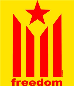 T Shirt Catalogna Estelada Freedom Manica Corta Uomo