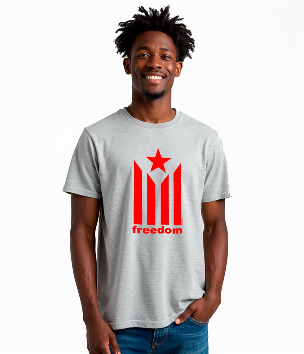 Camiseta ECO Catalunya Estelada Freedom Manga Corta Hombre