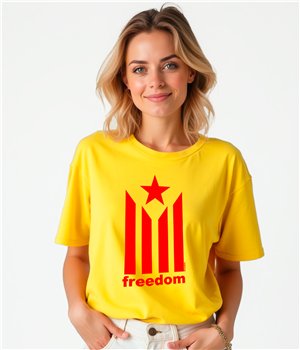 T Shirt Katalonien Estelada Freedom Kurzarm Frau