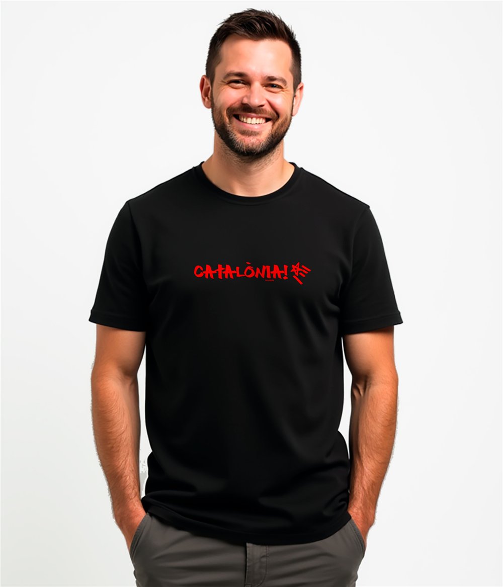 Camiseta Catalunya Catalonia Manga Corta Hombre