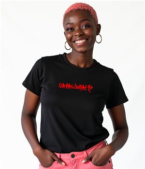 Camiseta Catalunya Catalonia Manga Corta Mujer