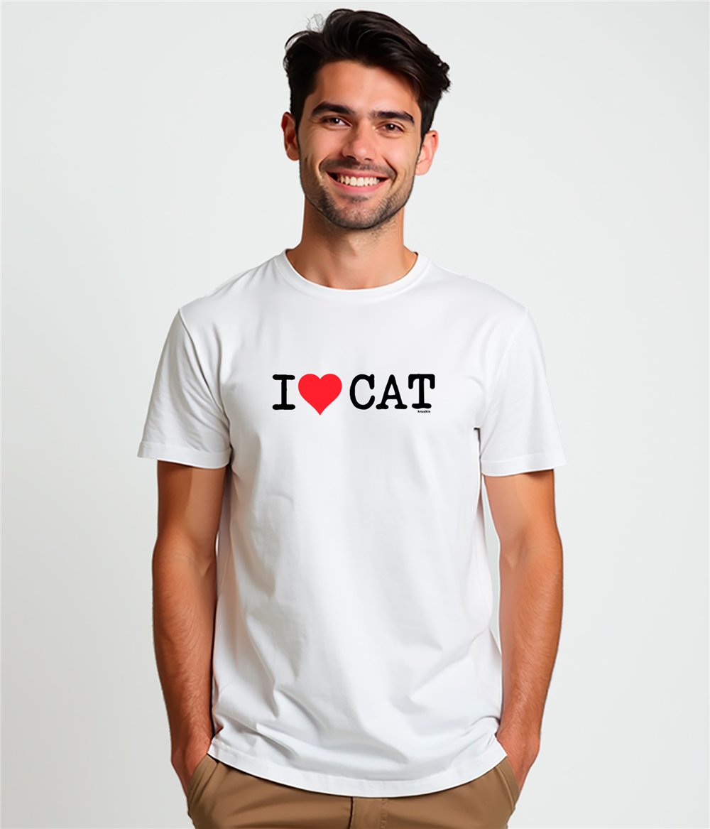 T Shirt Catalogne I Love CAT Manche Courte Homme
