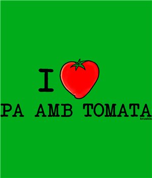 T Shirt Catalogna I Love Pa amb Tomata Manica Corta Uomo