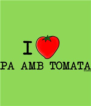 T Shirt Katalonien I Love Pa amb Tomata Kortarmad Kvinna