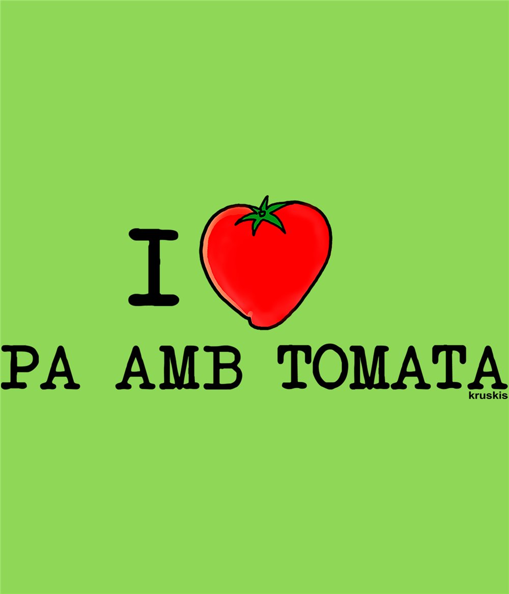 T Shirt Katalonien I Love Pa amb Tomata Kortarmad Kvinna