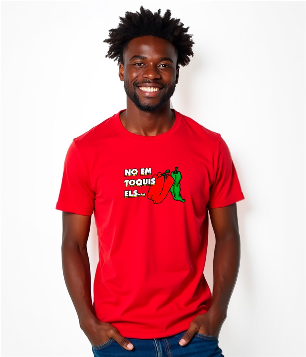 T Shirt Katalonia No Em Toquis els Pebrots Krotki Rekaw Czlowiek