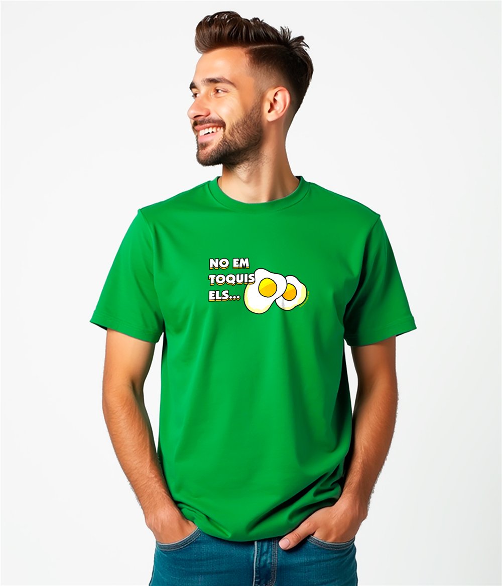 T Shirt Catalogne No Em Toquis els Ous Manche Courte Homme