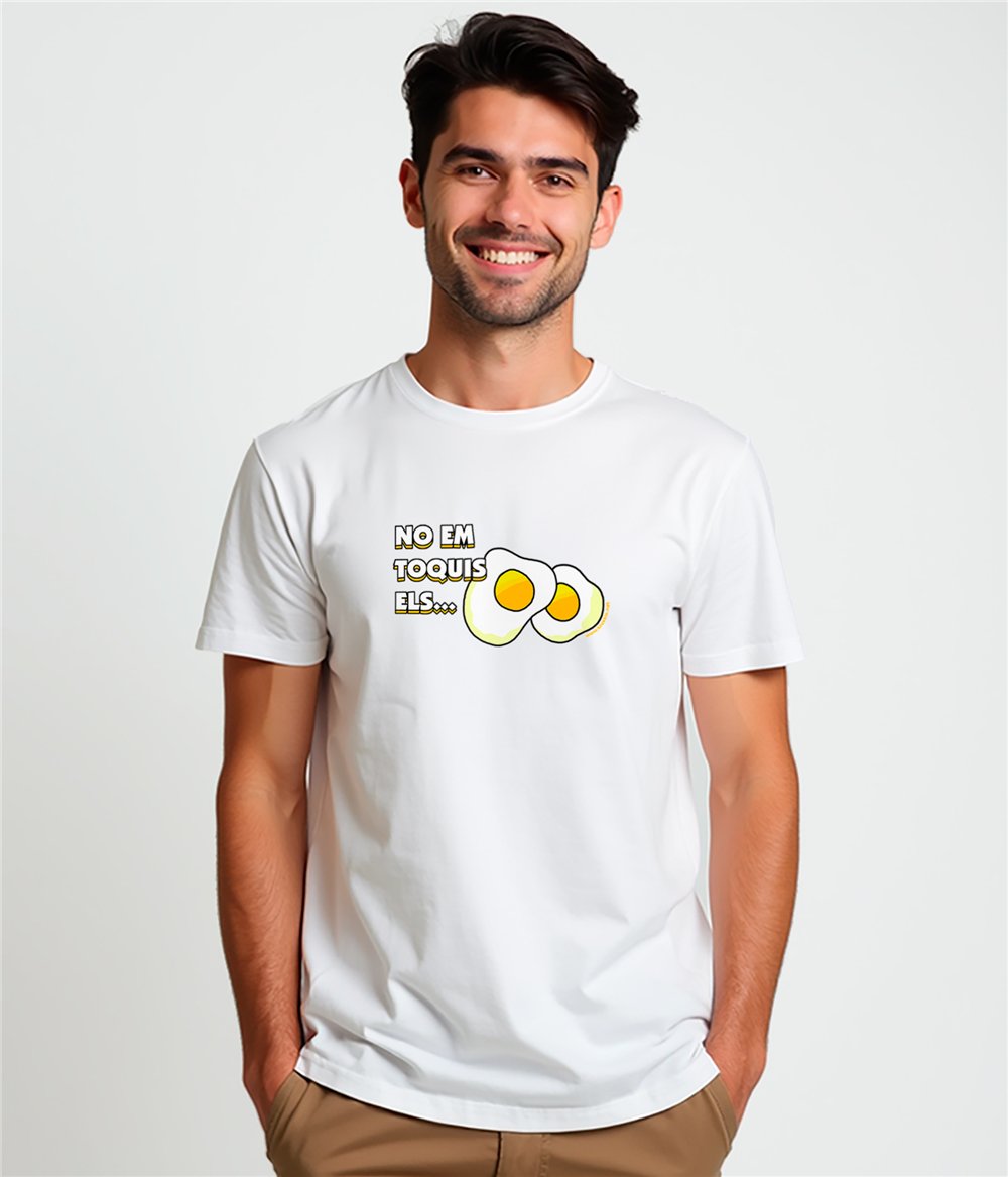 Camiseta ECO Catalunya No Em Toquis els Ous Manga Corta Hombre