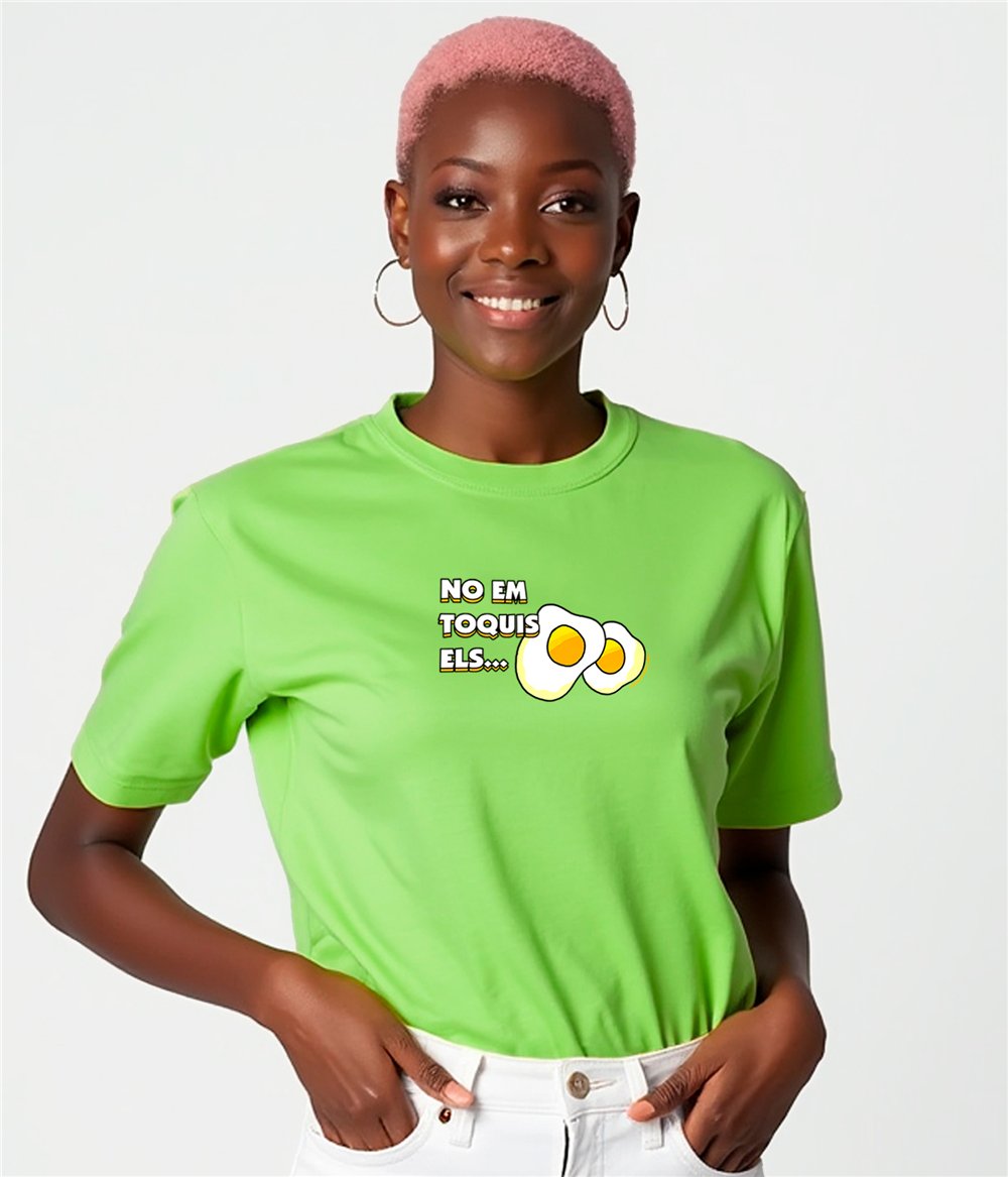 Camiseta Catalunya No Em Toquis els Ous Manga Corta Mujer