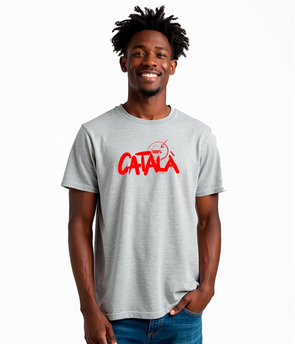 Camiseta ECO Catalunya 100% Catala Manga Corta Hombre