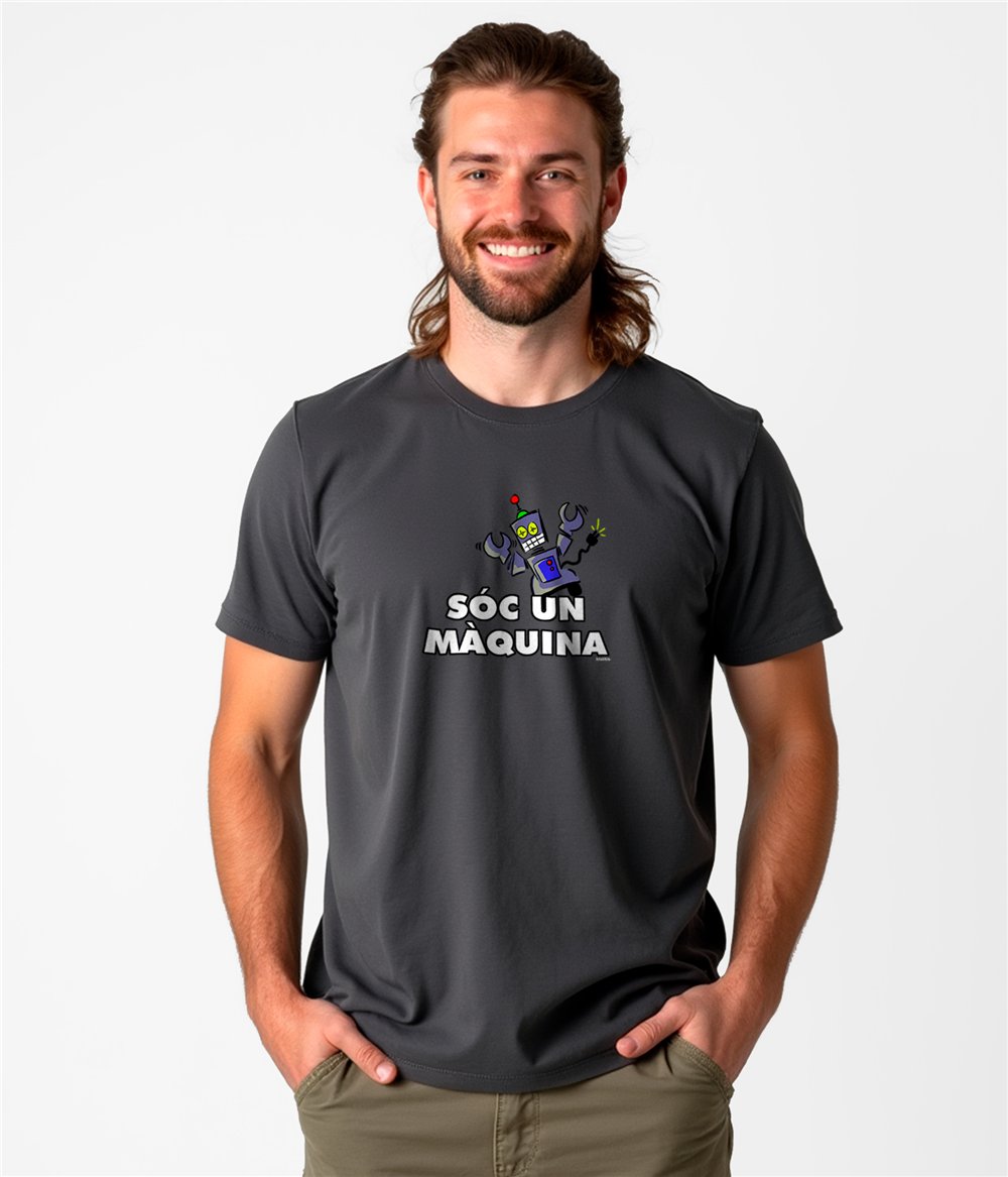 T Shirt Catalonie Soc un Maquina Korte Mowen Man