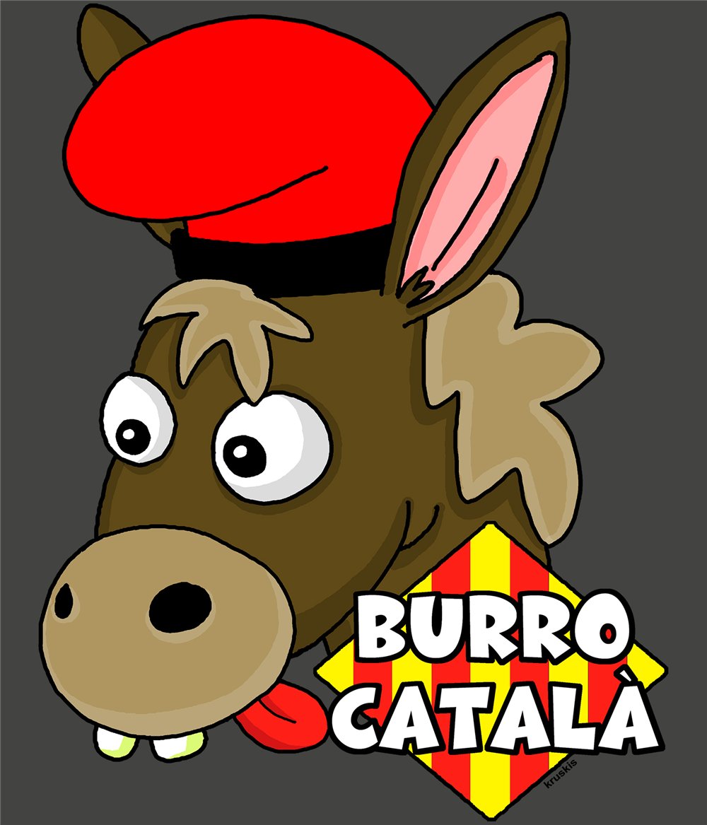 Camiseta Catalunya Burro Catala Manga Corta Hombre