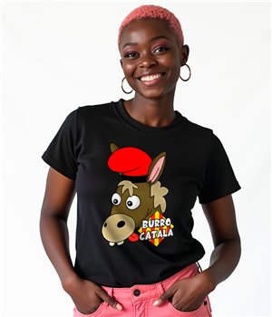 Camiseta Catalunya Burro Catala Manga Corta Mujer