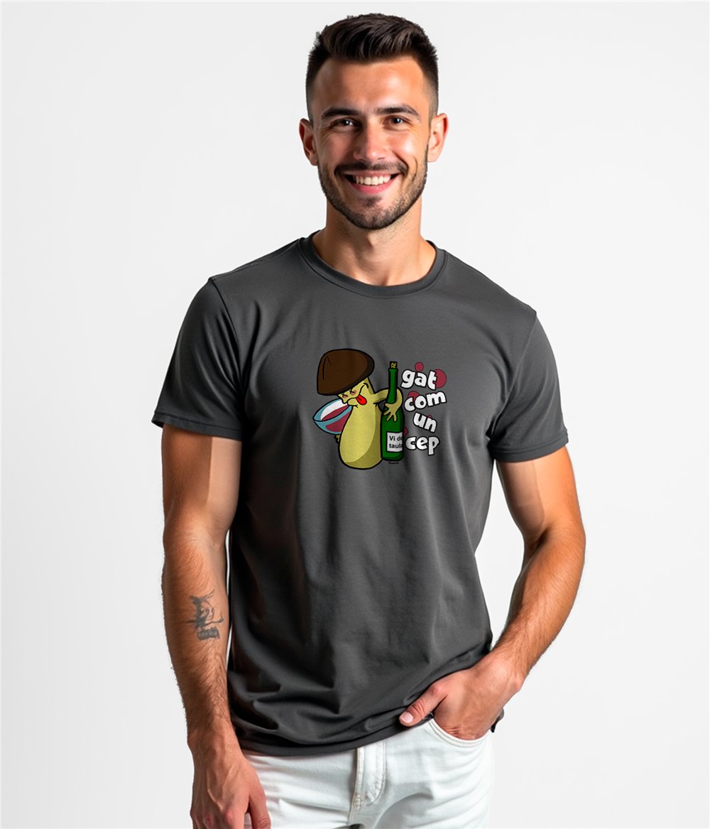 T Shirt Catalogne Gat com un Cep Manche Courte Homme