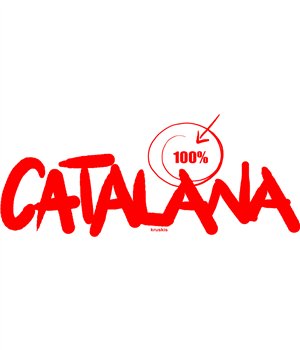 T Shirt Katalonia 100 % Catalana Krotki Rekaw Czlowiek