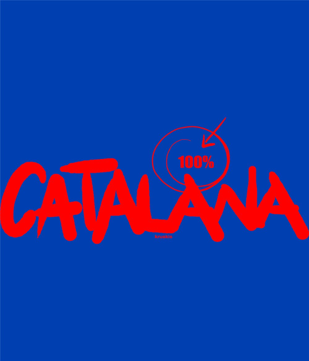 T Shirt Katalonia 100 % Catalana Krotki Rekaw Czlowiek