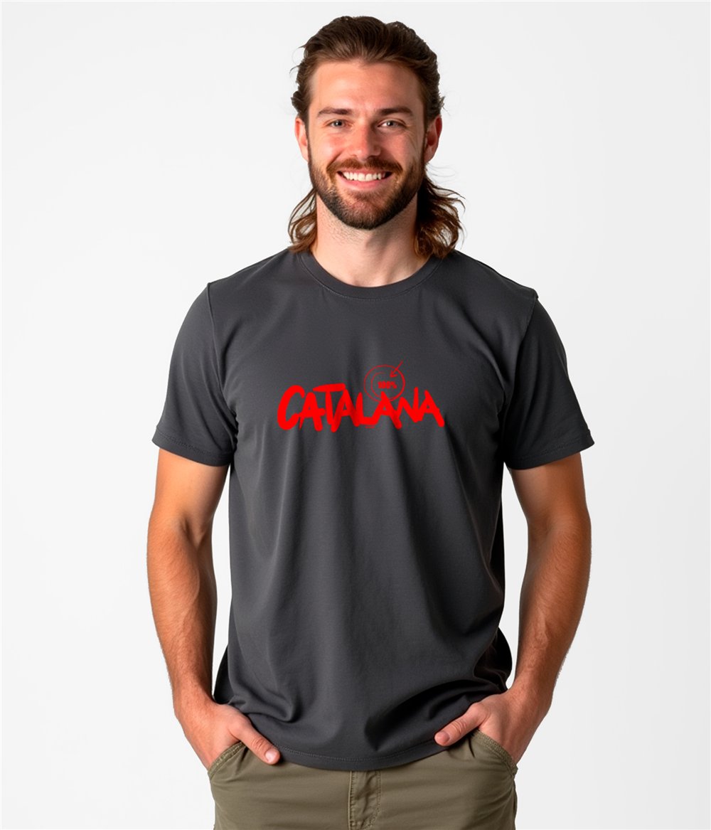 Camiseta Catalunya 100 % Catalana Manga Corta Hombre