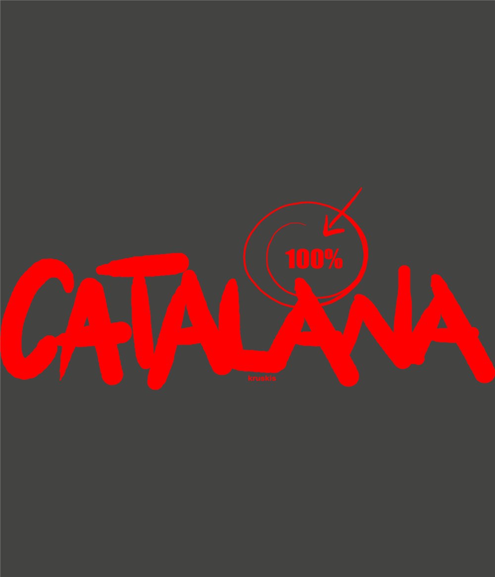 Camiseta Catalunya 100 % Catalana Manga Corta Hombre