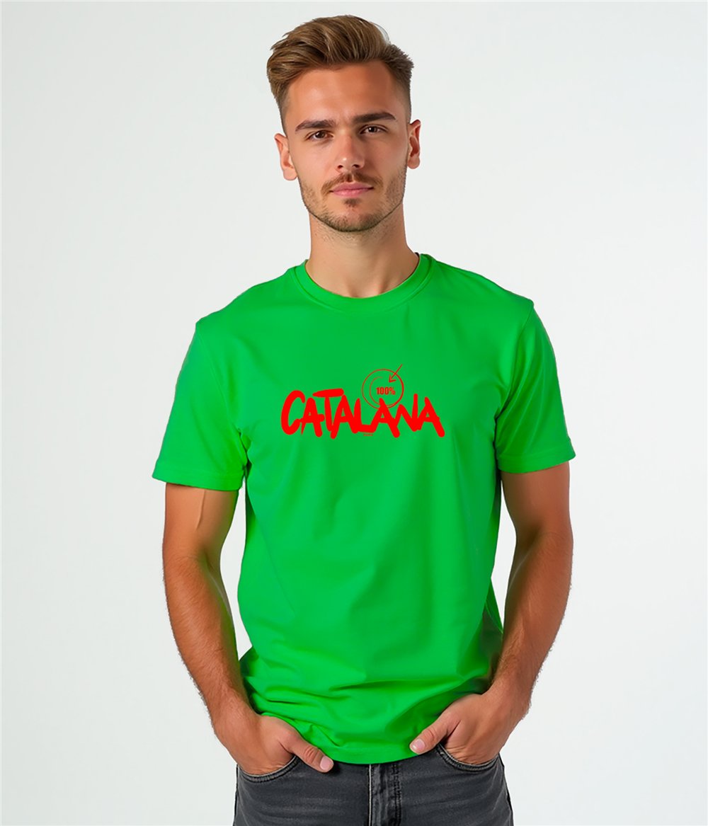 Camiseta Catalunya 100 % Catalana Manga Corta Hombre