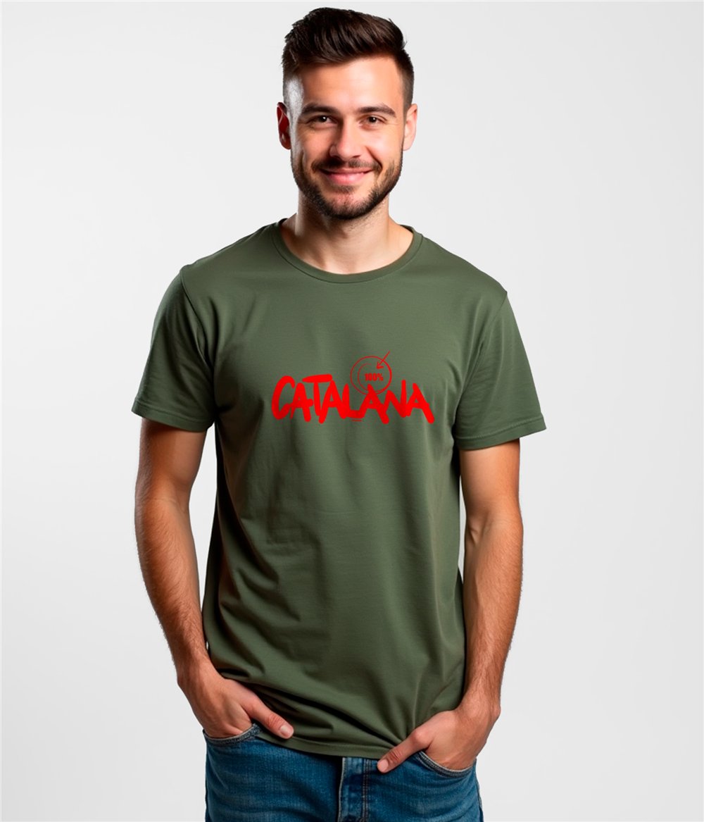 Camiseta Catalunya 100 % Catalana Manga Corta Hombre