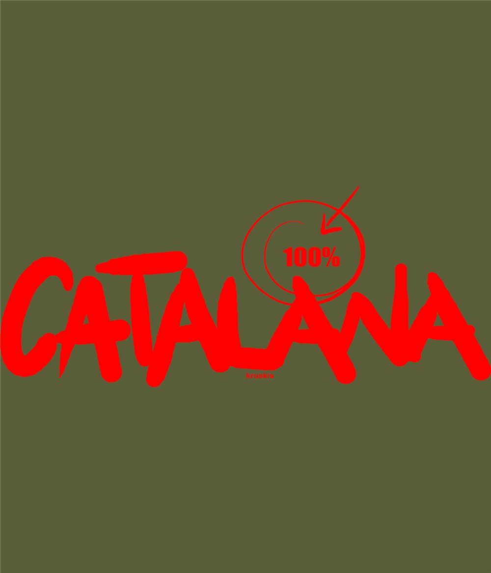T Shirt Katalonia 100 % Catalana Krotki Rekaw Czlowiek