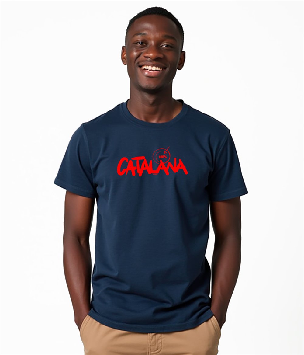 Camiseta Catalunya 100 % Catalana Manga Corta Hombre