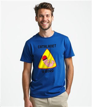 T Shirt Catalonie Catalanet a Bord Korte Mowen Man