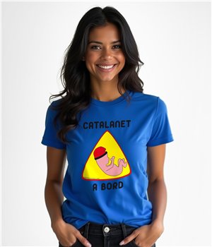 T Shirt Catalogne Catalanet a Bord Manche Courte Femme