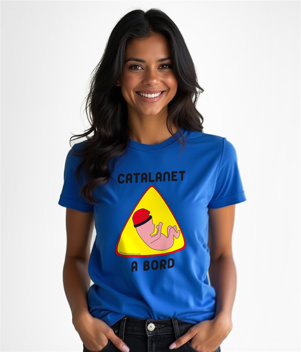 T Shirt Katalonien Catalanet a Bord Kurzarm Frau