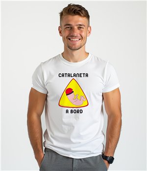 T Shirt ECO Katalonia Catalaneta a Bord Krotki Rekaw Czlowiek