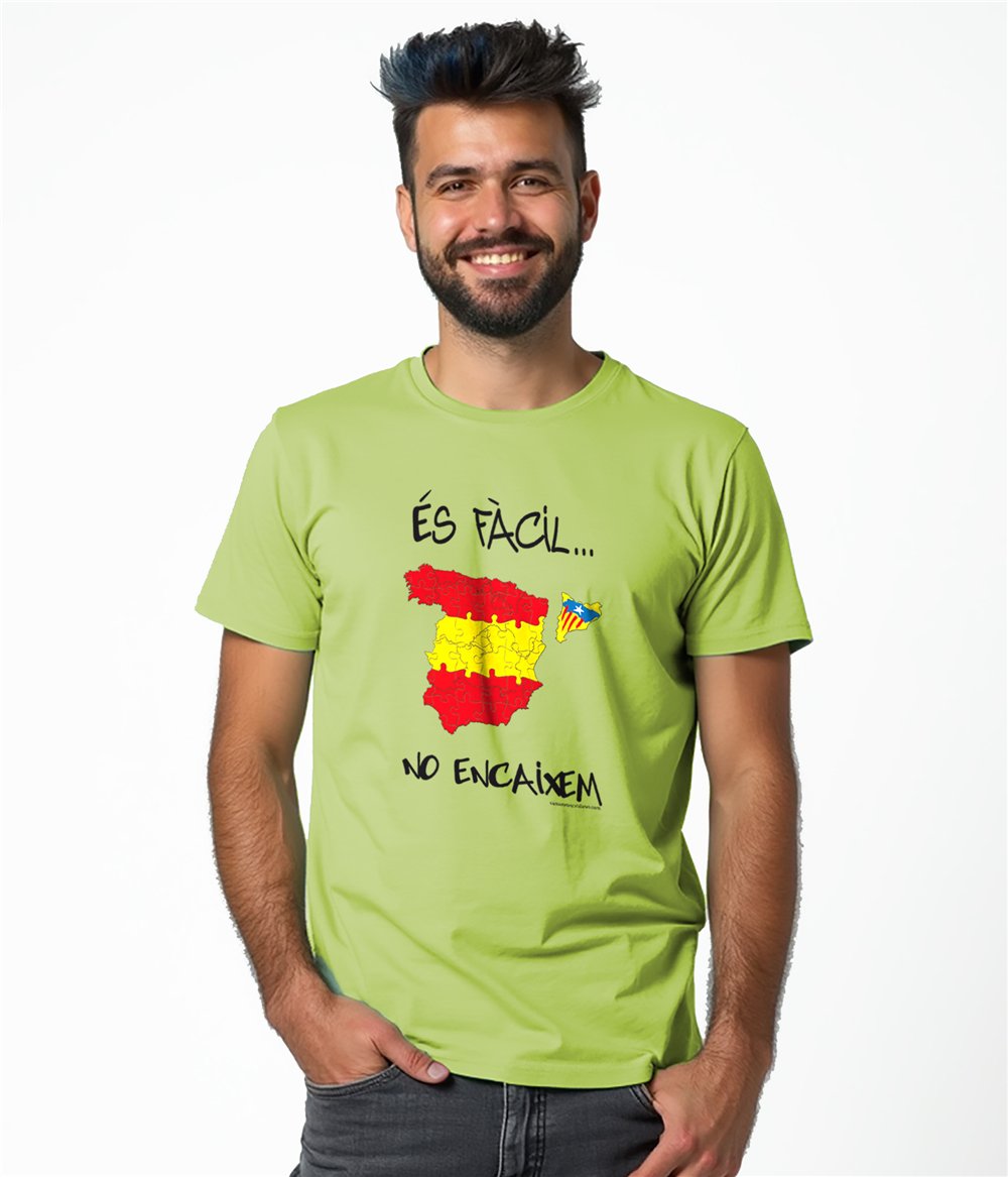 T Shirt Catalogne Es Facil No Encaixem Manche Courte Homme