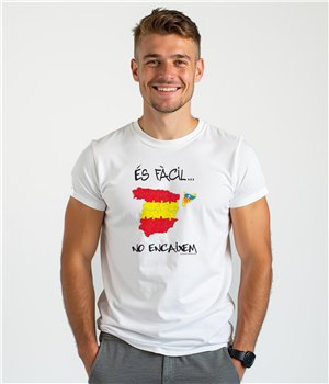 Camiseta ECO Catalunya Es Facil No Encaixem Manga Corta Hombre