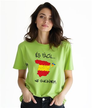 T Shirt Katalonia Es Facil No Encaixem Kortki Rekaw Kobieta