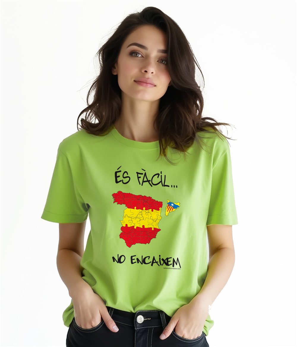 Samarreta Catalunya Es Facil No Encaixem Maniga Curta Dona