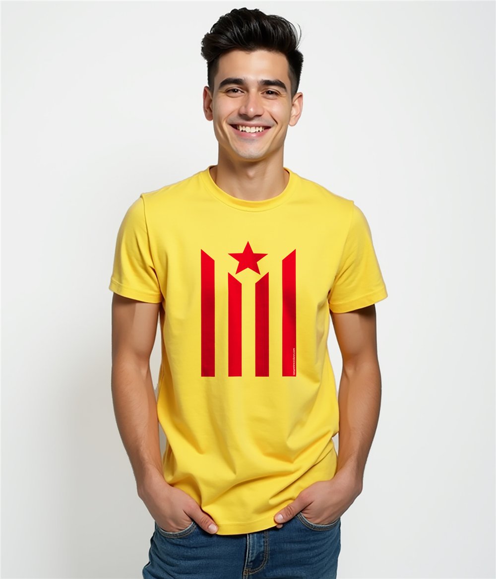 Camiseta Catalunya Estelada Manga Corta Hombre