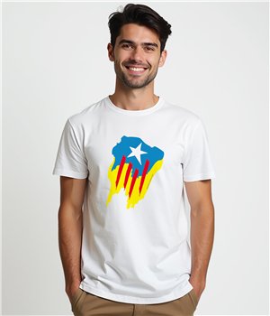 Camiseta ECO Catalunya Estelada Pintada Manga Corta Hombre