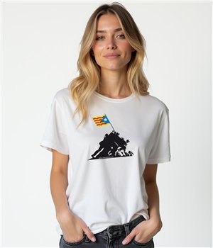 T Shirt Katalonia Iwo Jima Independent Kortki Rekaw Kobieta