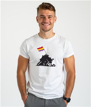 T Shirt Catalogne Iwo Jima Republicana Manche Courte Homme