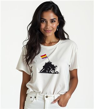 T Shirt Catalogne Iwo Jima Republicana Manche Courte Femme