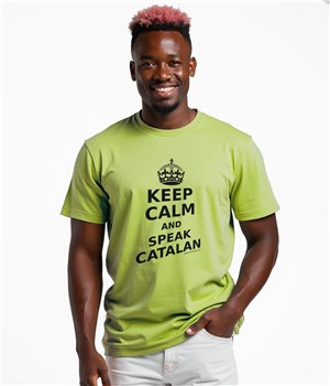 T Shirt Catalogne Keep Calm and Speak Catalan Manche Courte Homme