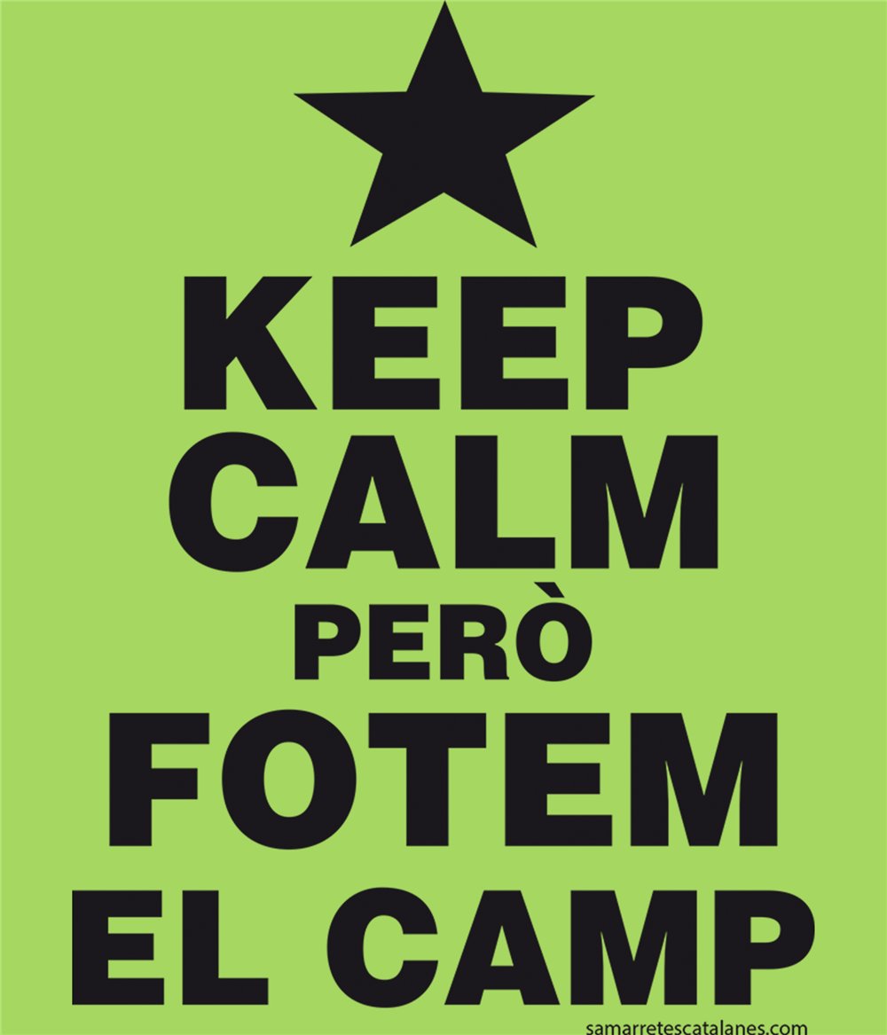 T Shirt Katalonien Keep Calm pero fotem el Camp Kurzarm Mann