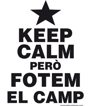 Samarreta ECO Catalunya Keep Calm pero fotem el Camp Maniga Curta Home