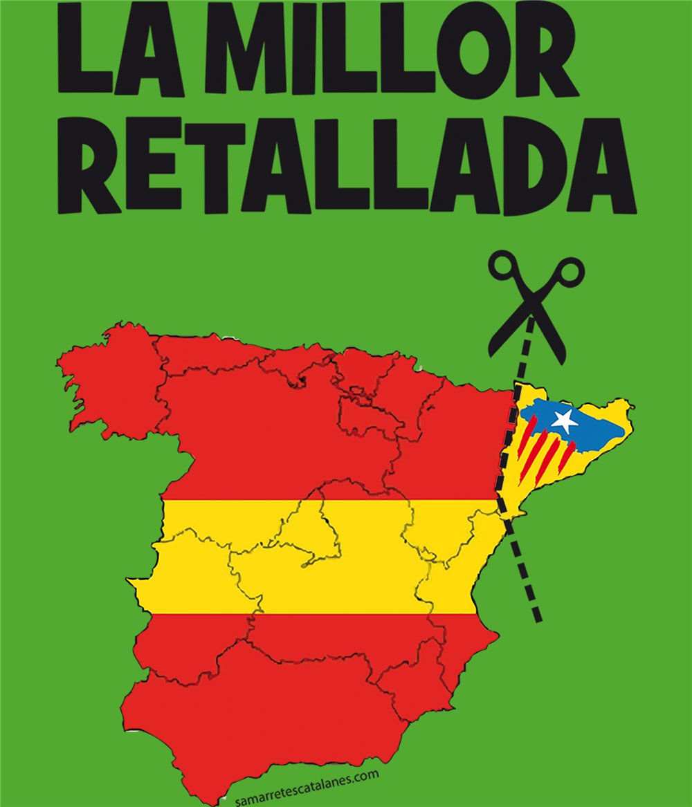 Camiseta Catalunya La Millor Retallada Manga Corta Hombre