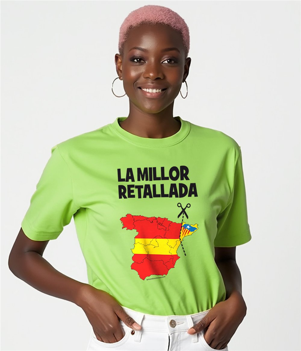 Camiseta Catalunya La Millor Retallada Manga Corta Mujer