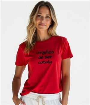Camiseta Catalunya Orgullos de Ser Catala Manga Corta Mujer
