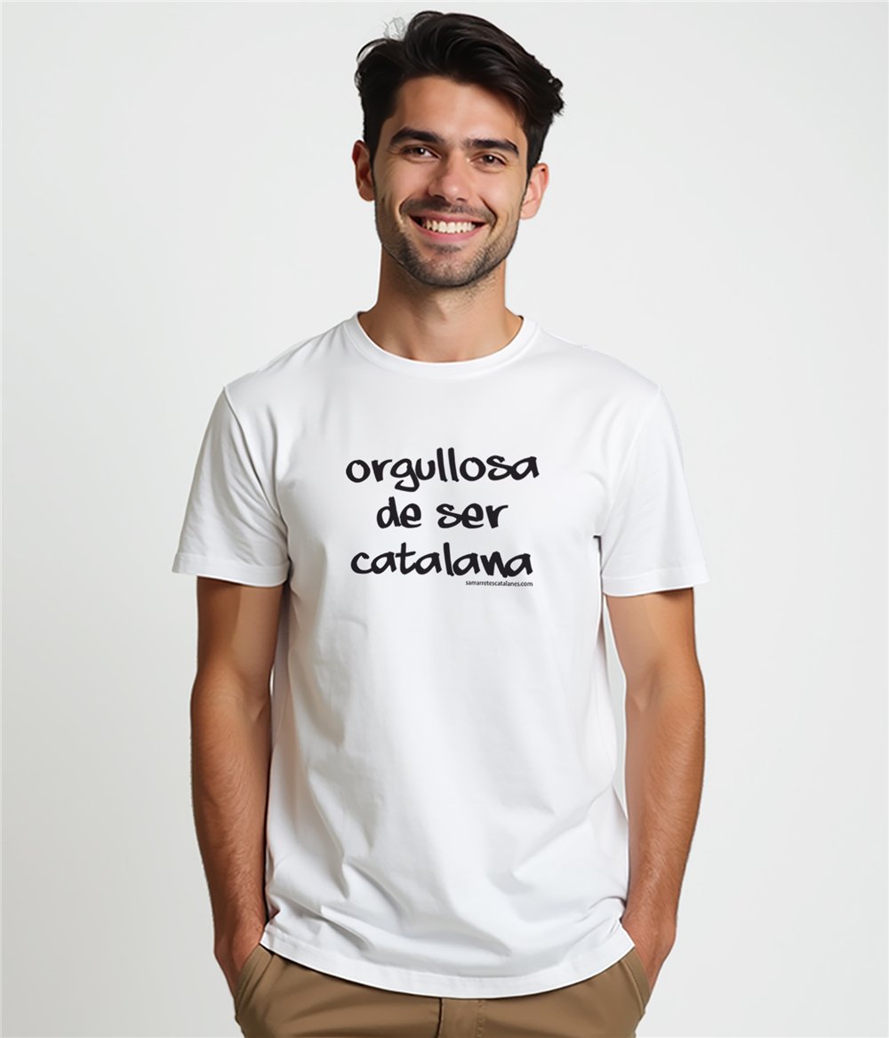 Camiseta ECO Catalunya Orgullosa de Ser Catalana Manga Corta Hombre