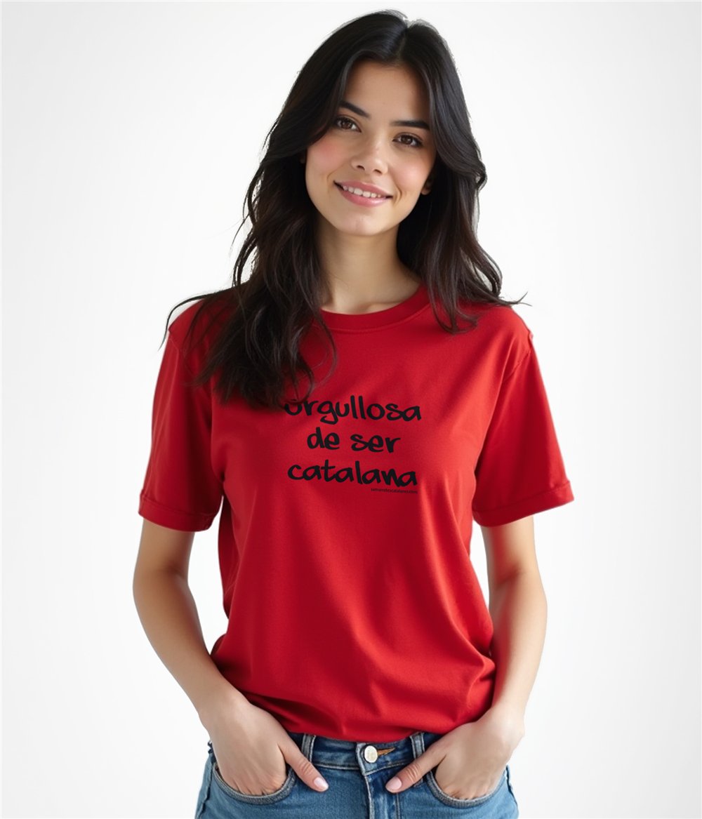 Camiseta Catalunya Orgullosa de Ser Catalana Manga Corta Mujer