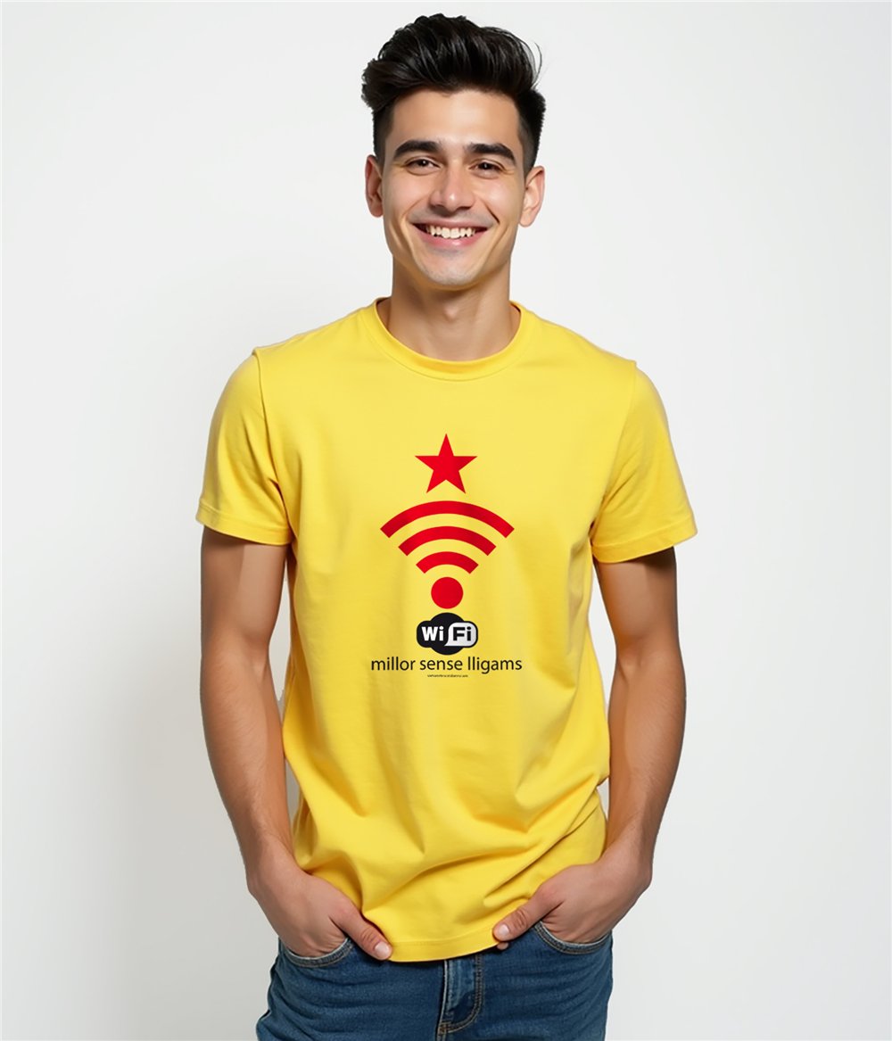 T Shirt Catalonie Wifi Independent Korte Mowen Man
